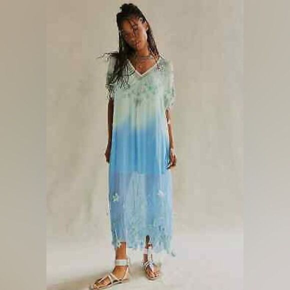Free People Dresses & Skirts - Free People Esme Embellished Maxi Dress Stars Celestial/ size XS